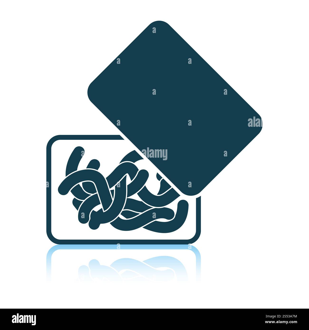 Ikone der Wurm Container. Schatten-Reflexion-Design. Vektor-Illustration. Stockfoto