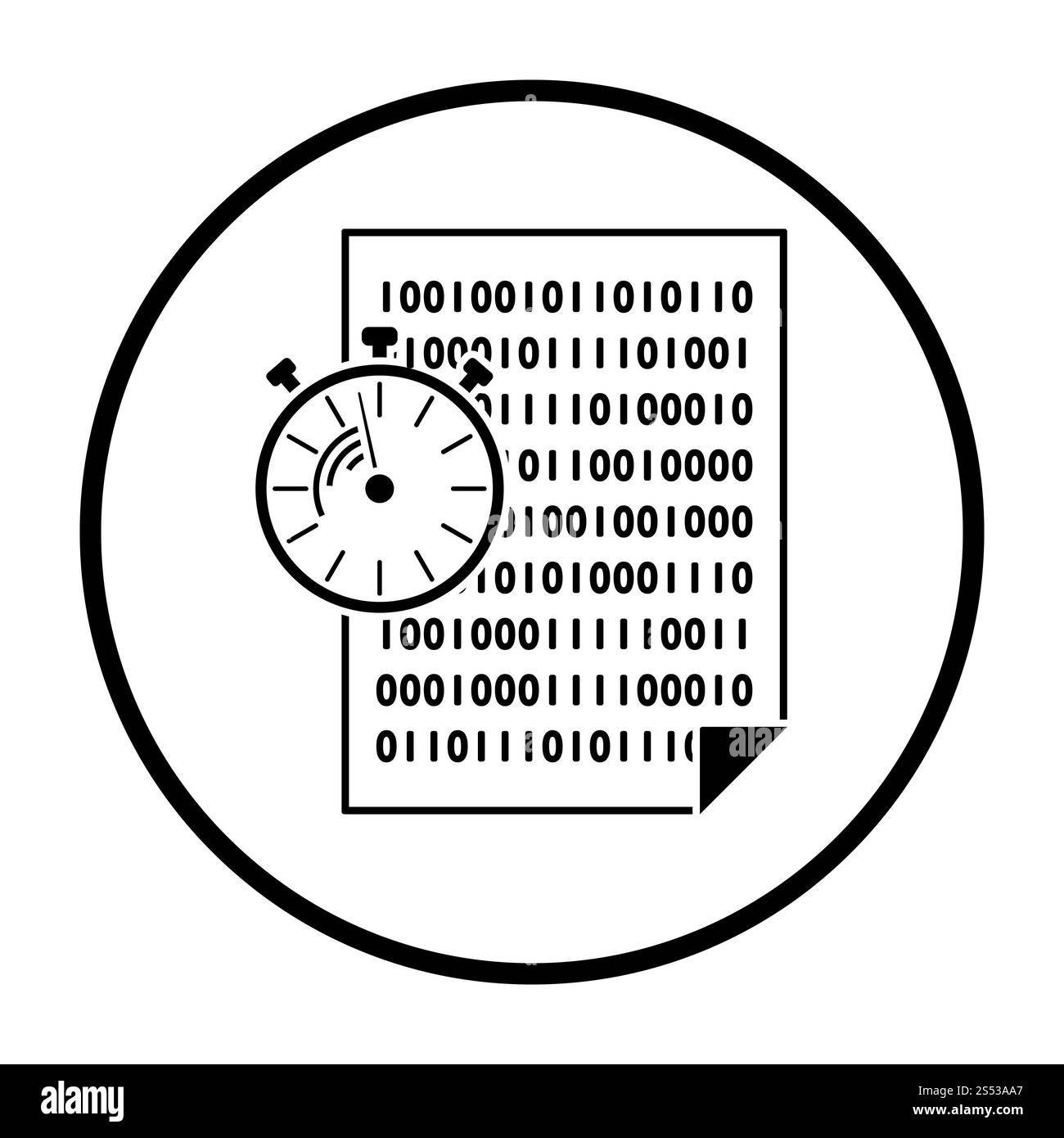 Schnelle Entwicklung Symbol. Dünne Kreis Stencil Design. Vector Illustration. Stockfoto