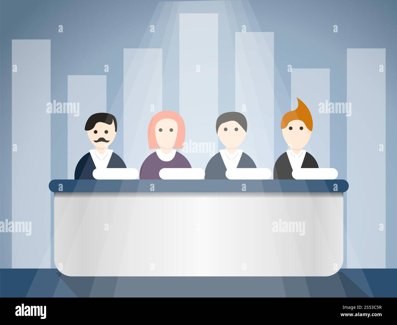 Politische Kandidaten Konzept Hintergrund. Karikaturillustration politischer Kandidaten Vektorkonzepthintergrund für Web-Design. Politische Kandidaten Stockfoto