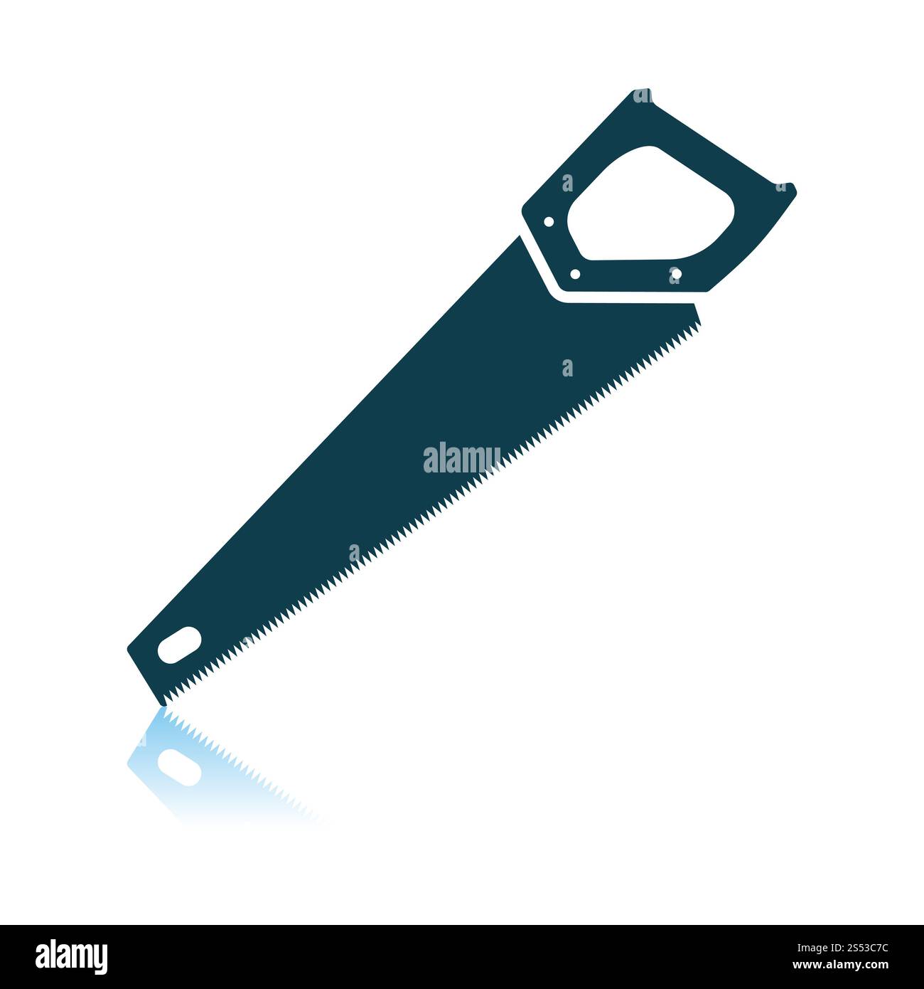 Hand sah. Schatten Reflexion Design. Vector Illustration. Stockfoto