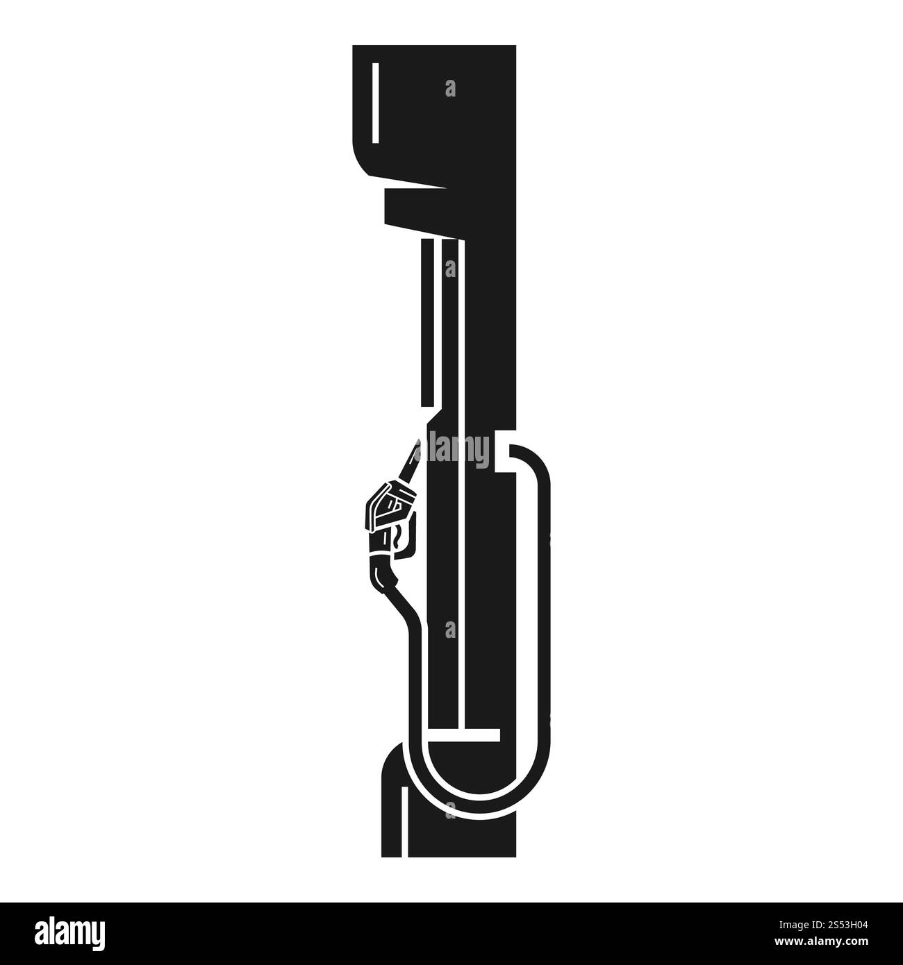 Symbol für Tankstellenständer. Einfache Illustration des Tankstellenstativ-Ausrüstungsvektorsymbols für Webdesign isoliert auf weißem Hintergrund. Stockfoto