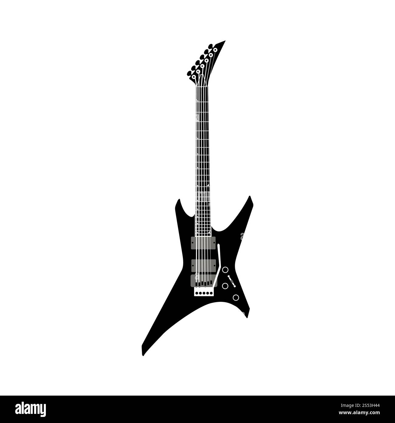 E-Gitarre Saite Musical Instruments Silhouette. Vector Illustration. Stockfoto