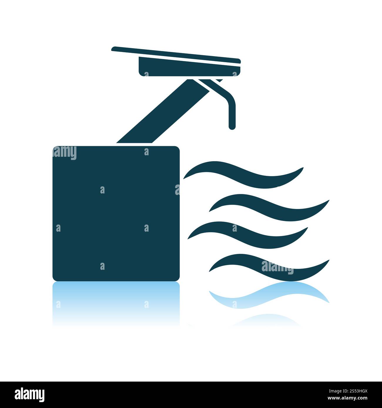 Tauchen Stand Symbol. Schatten Reflexion Design. Vector Illustration. Stockfoto