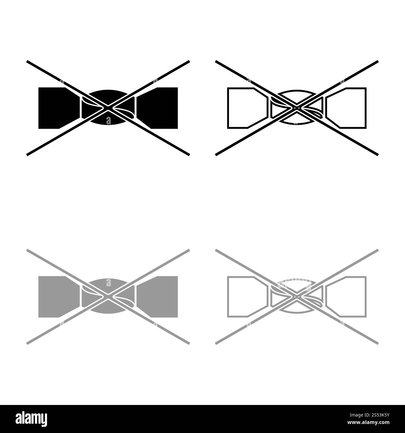 Manuelle spinning verboten Kleidung pflege Symbole Waschen Konzept Wäscheservice zeichen Symbol outline Schwarz Grau Farbe Vektor-illustration Flat Style einfach einstellen Stockfoto