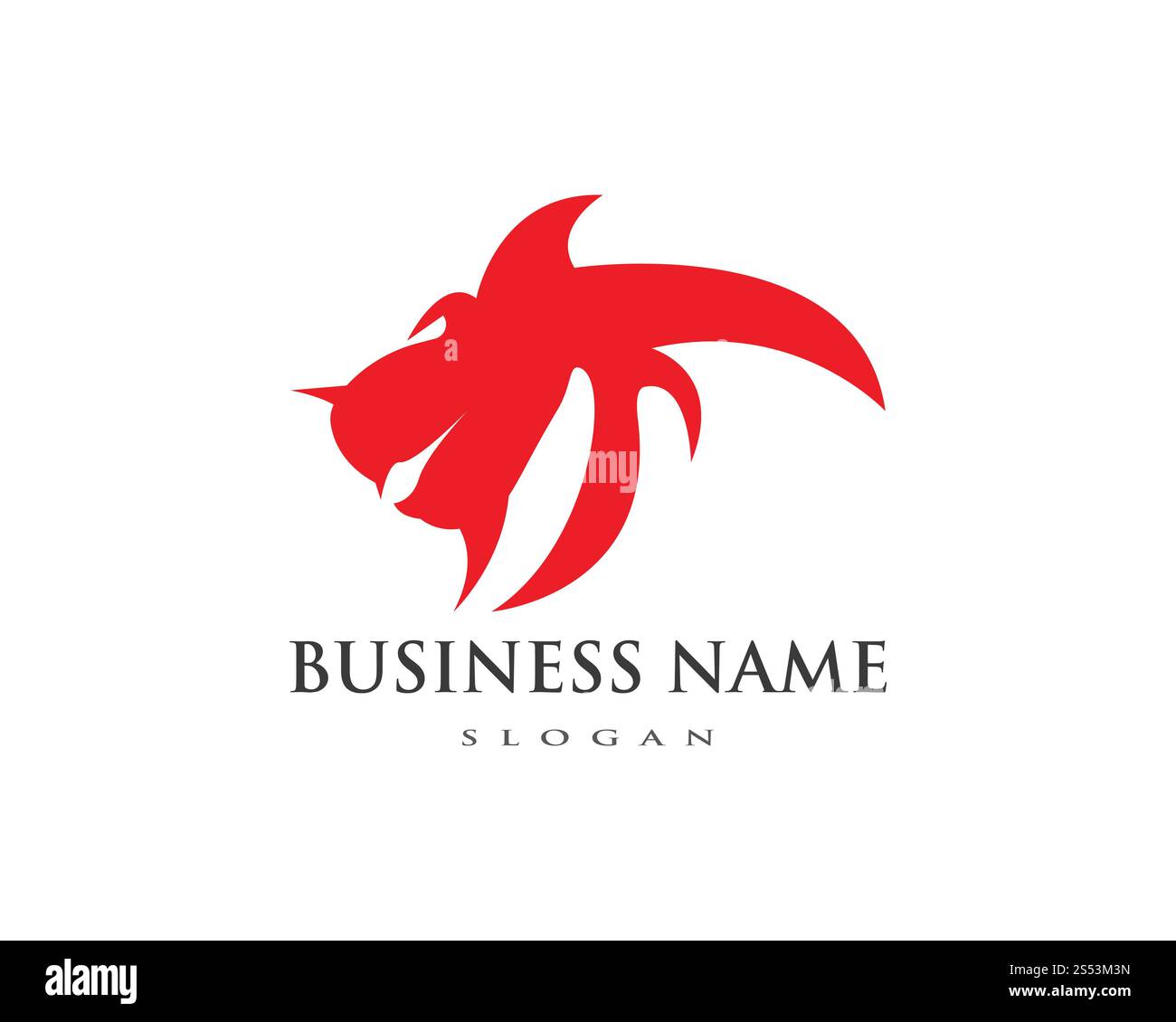 Kopf dragon flachen Farbe logo template Vector Illustration Stockfoto