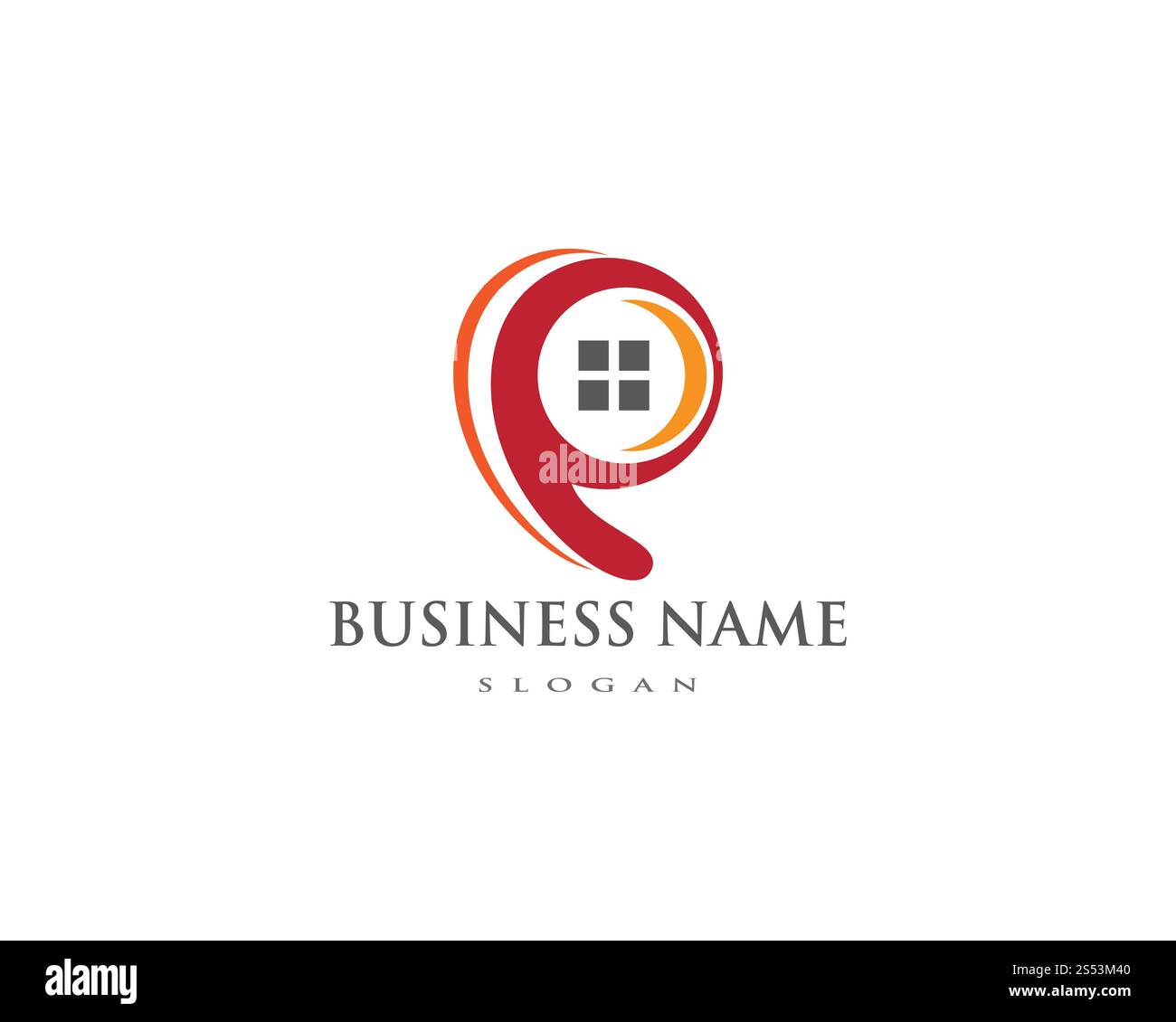Immobilien, Immobilien und Bau Logo Design Stockfoto