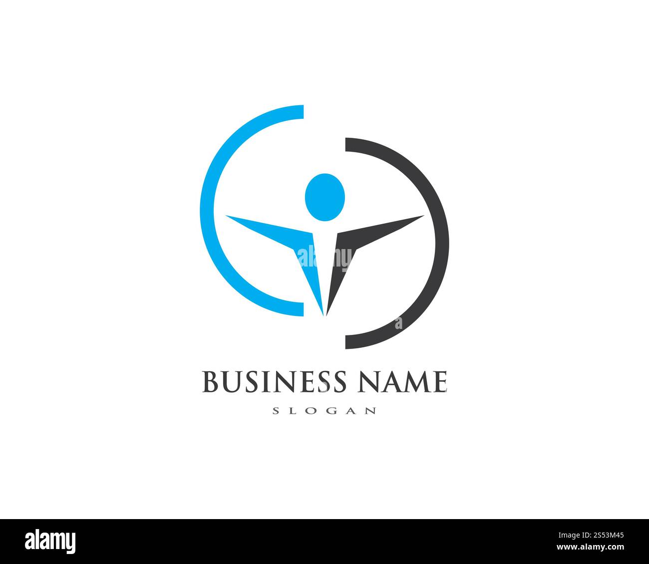 Human Charakter Logo Zeichen Gesundheitswesen Logo Zeichen. Stockfoto