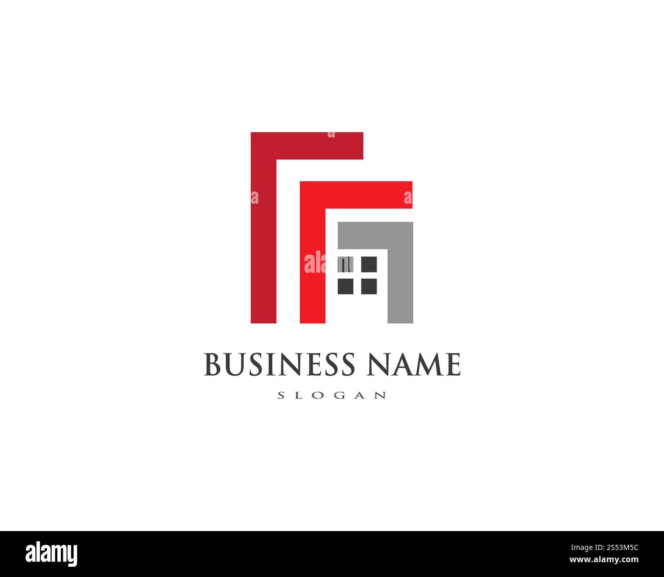 Immobilien , Immobilien und Bauwesen Logo Design für Unternehmen Firmenzeichen . Vektorlogo Stockfoto