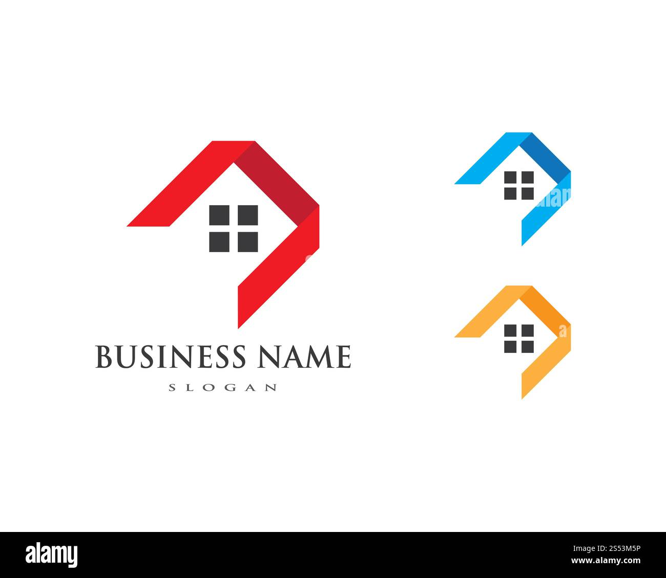 Immobilien , Immobilien und Bauwesen Logo Design für Unternehmen Firmenzeichen . Vektorlogo Stockfoto