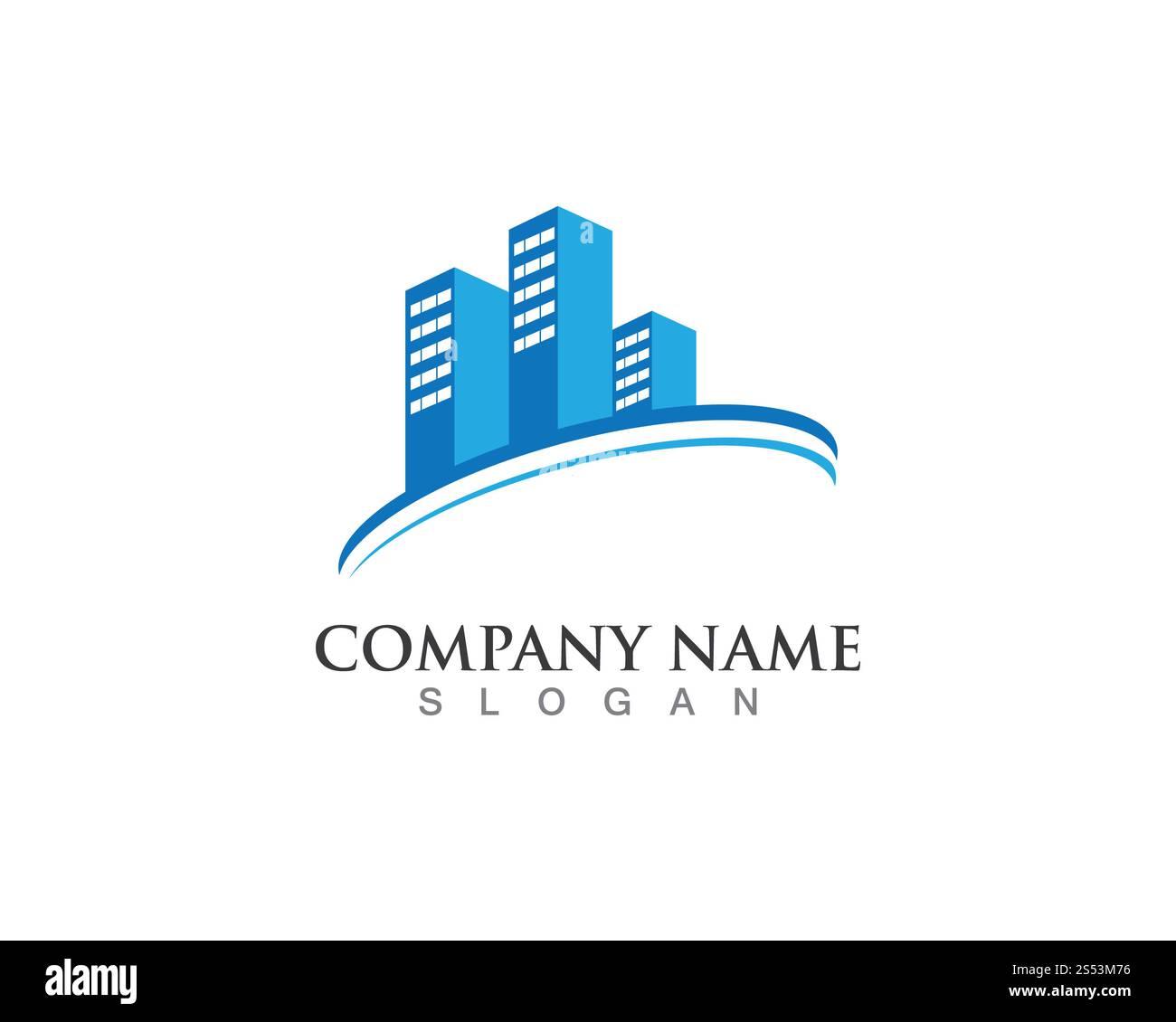Immobilien, Immobilien und Bau Logo Design Stockfoto