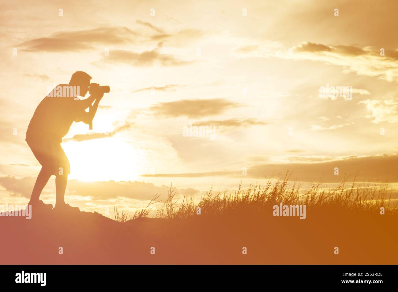 Fotograf Silhouette ein Sichtfoto machen Stockfoto