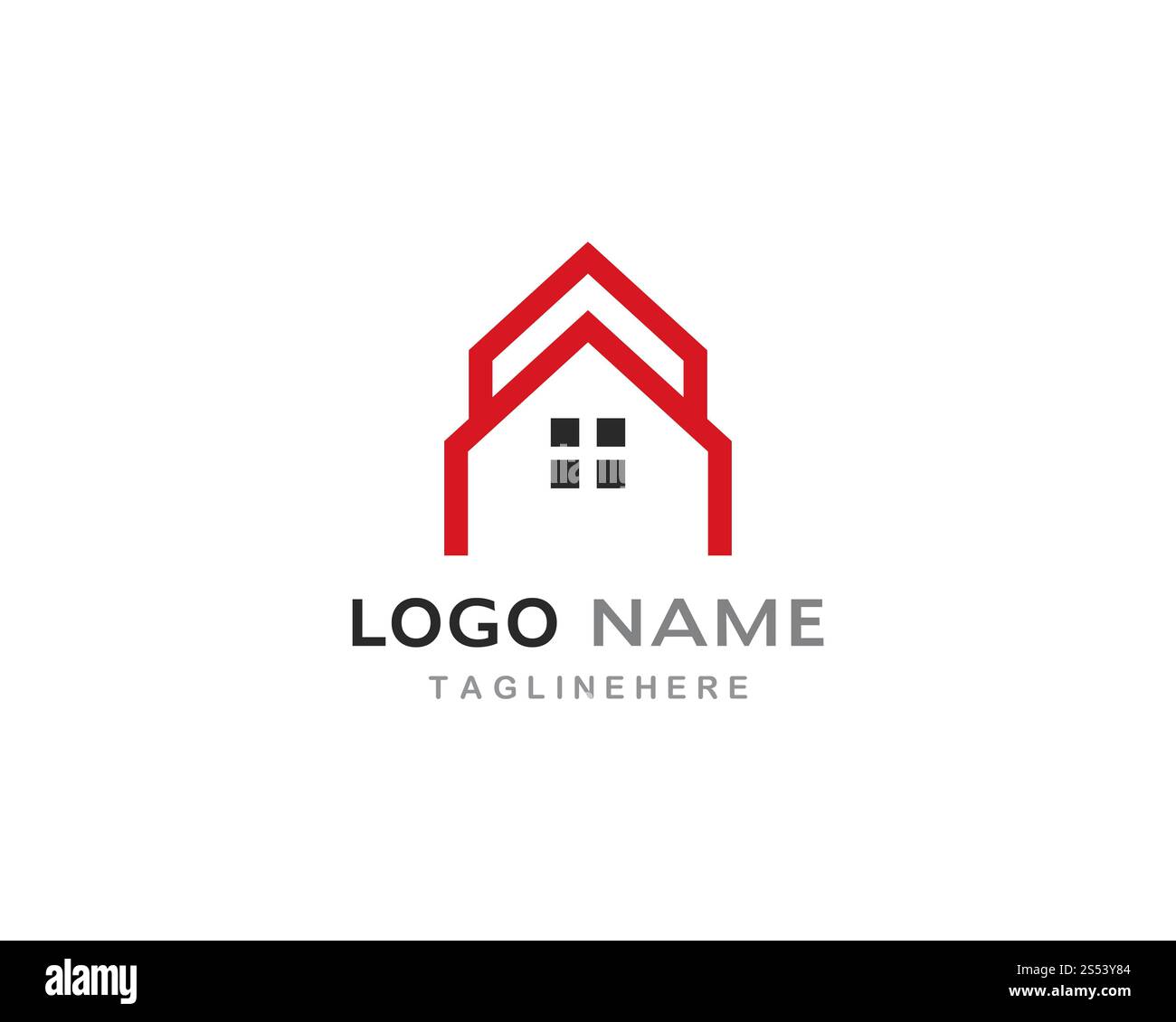 Immobilien, Immobilien und Bau Logo Design Stockfoto