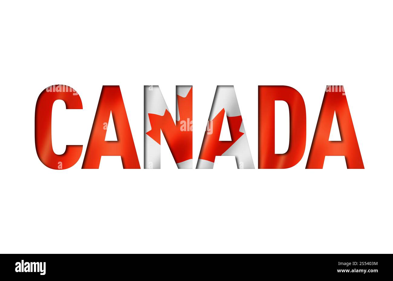 Schriftart für kanadische Flagge. Hintergrund des Symbols kanada. Schriftart für kanadische Flagge Stockfoto
