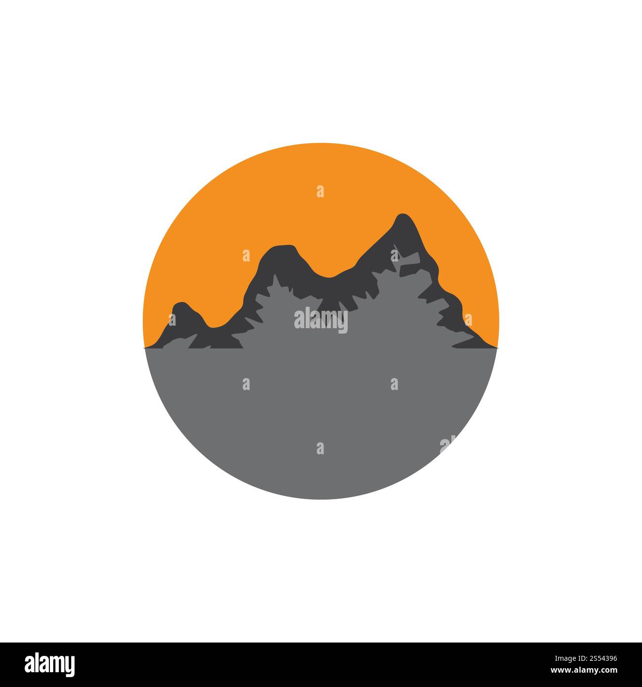 Berge Logo vectorTemplate Illustration Stockfoto