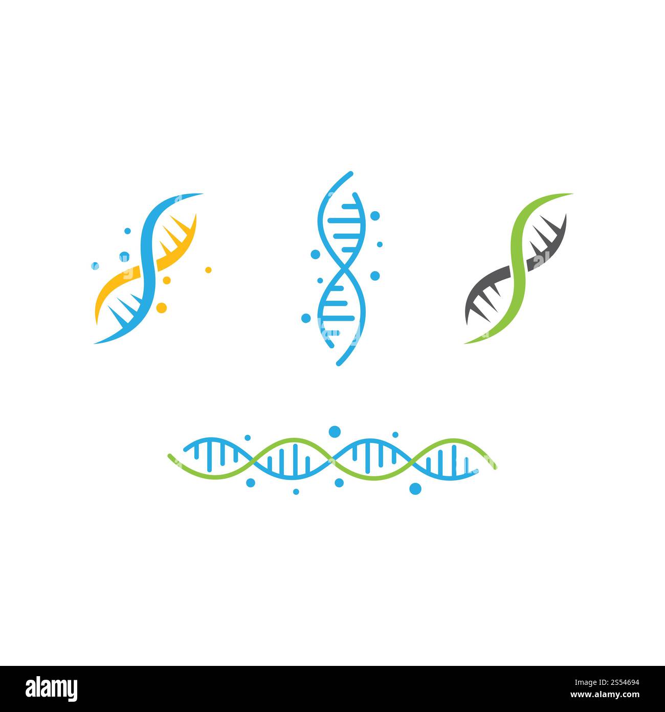 DNA-Logo-Vektor-Vorlage Stockfoto