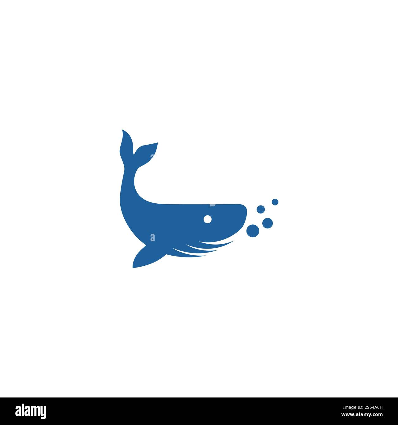 Whale Logo Illustration Vektor flach Design Stockfoto