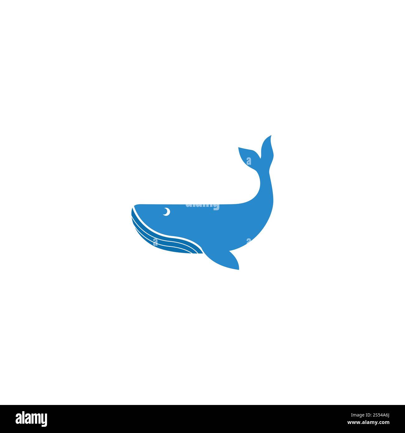 Whale Logo Illustration Vektor flach Design Stockfoto