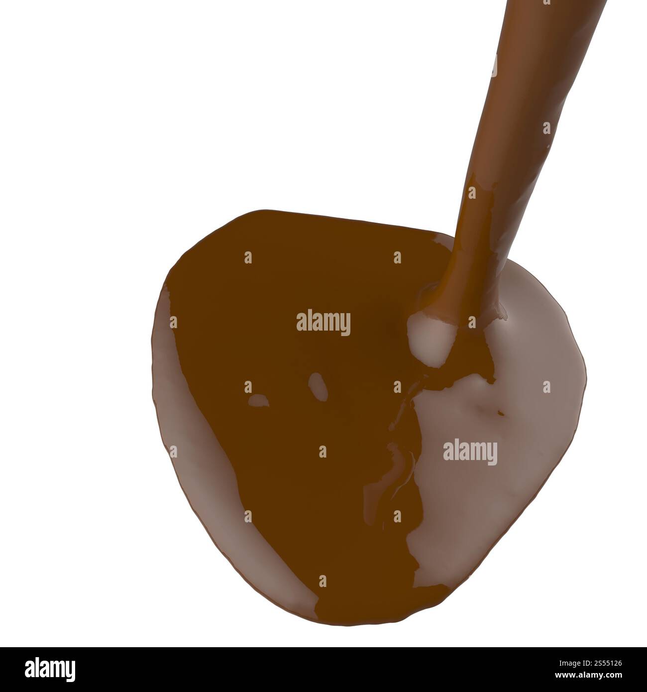 Schmelzen Sie in der Nähe bis Spritzer braun heiße Schokolade 3d Stockfoto