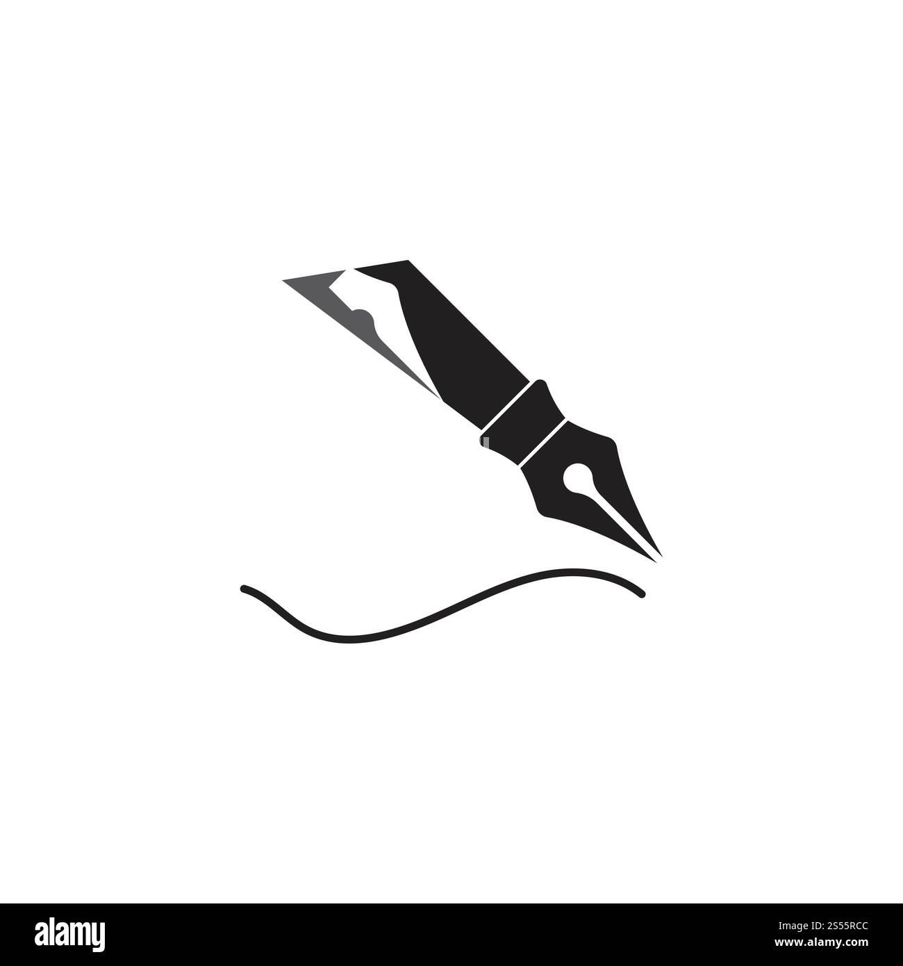 Stift Logo Illustration Vektor flach Design Stockfoto