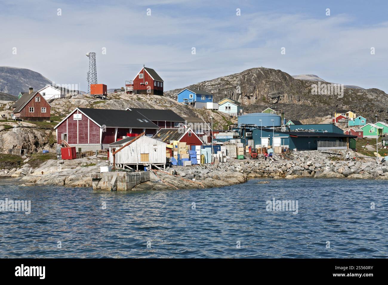Inuit-Siedlung Qeqertaq in Disko Bay, Grönland, Nordamerika Stockfoto