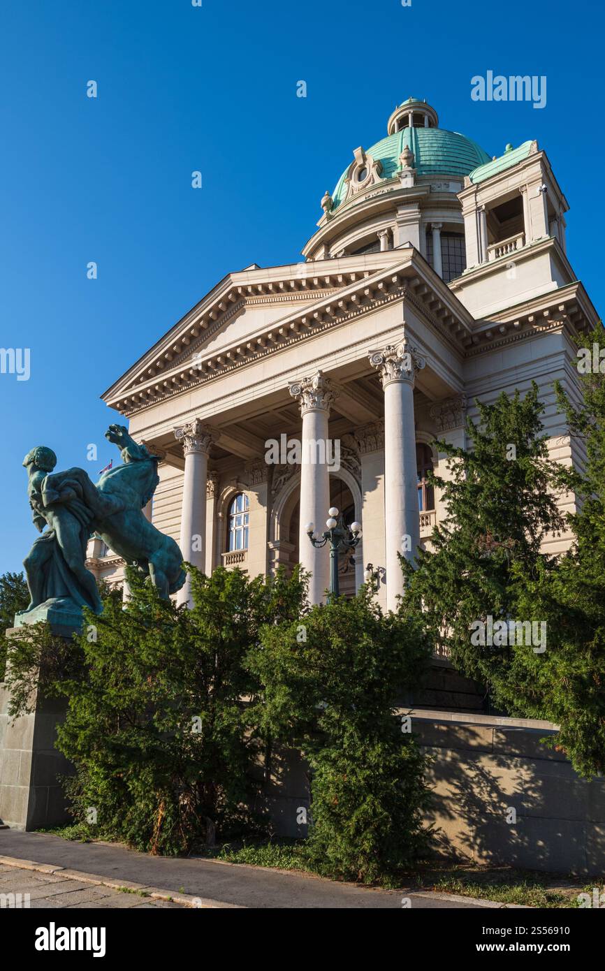 Sommerhaus der Nationalversammlung der Republik Serbien (Skupstina) im Zentrum der Stadt Belgrad, Serbien, Europa. Der Bau dauerte Stockfoto