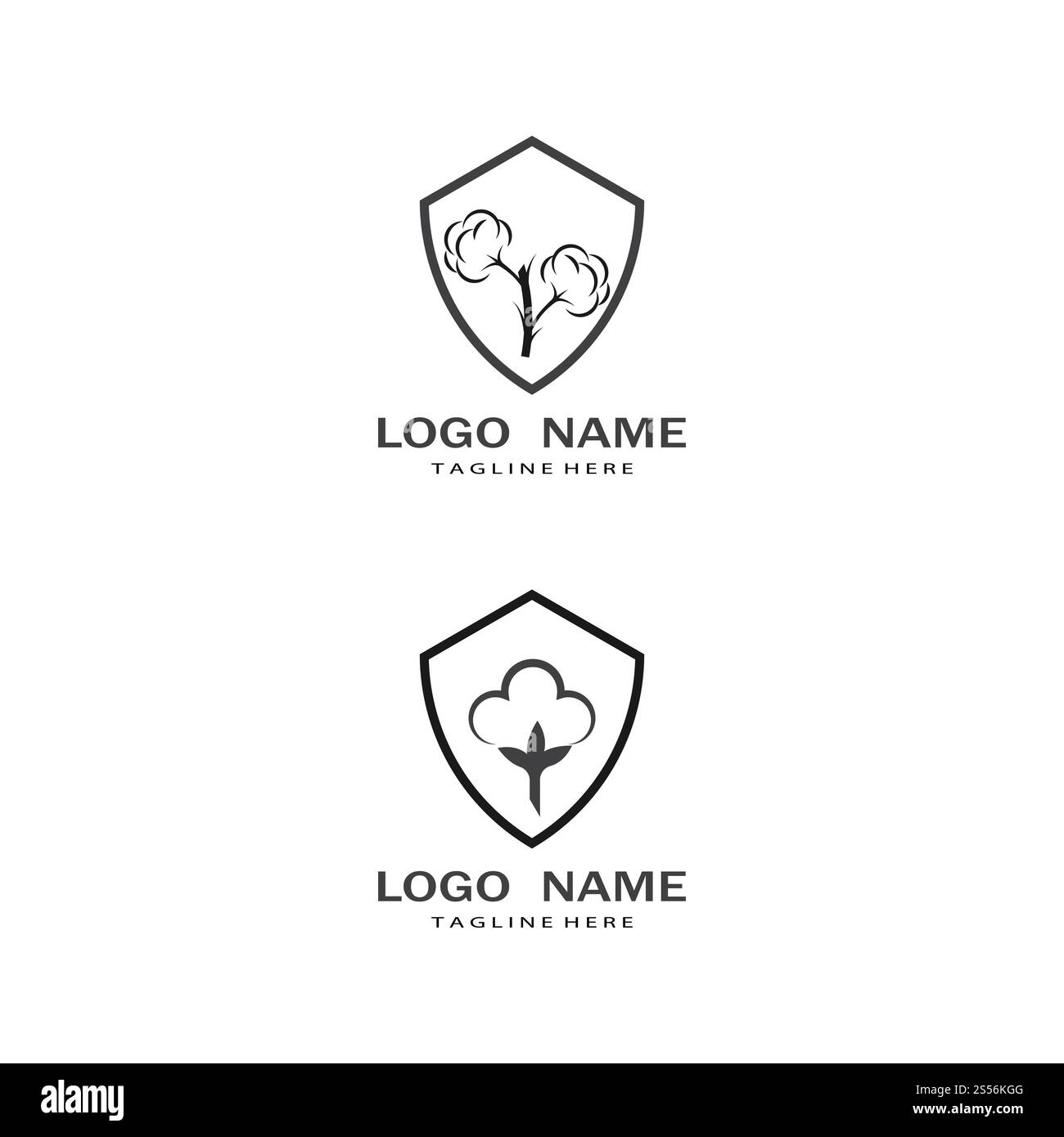 Baumwolle Logo Vorlage Vektor Symbol Natur Stockfoto