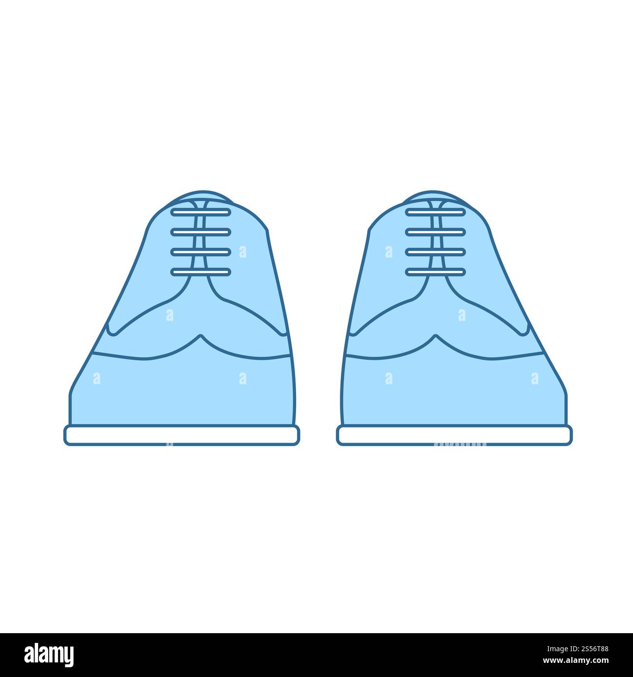 Symbol Für Geschäftsschuhe. Dünne, Bearbeitbare Linie Mit Blauem Fülldesign. Vektorgrafik. Stockfoto