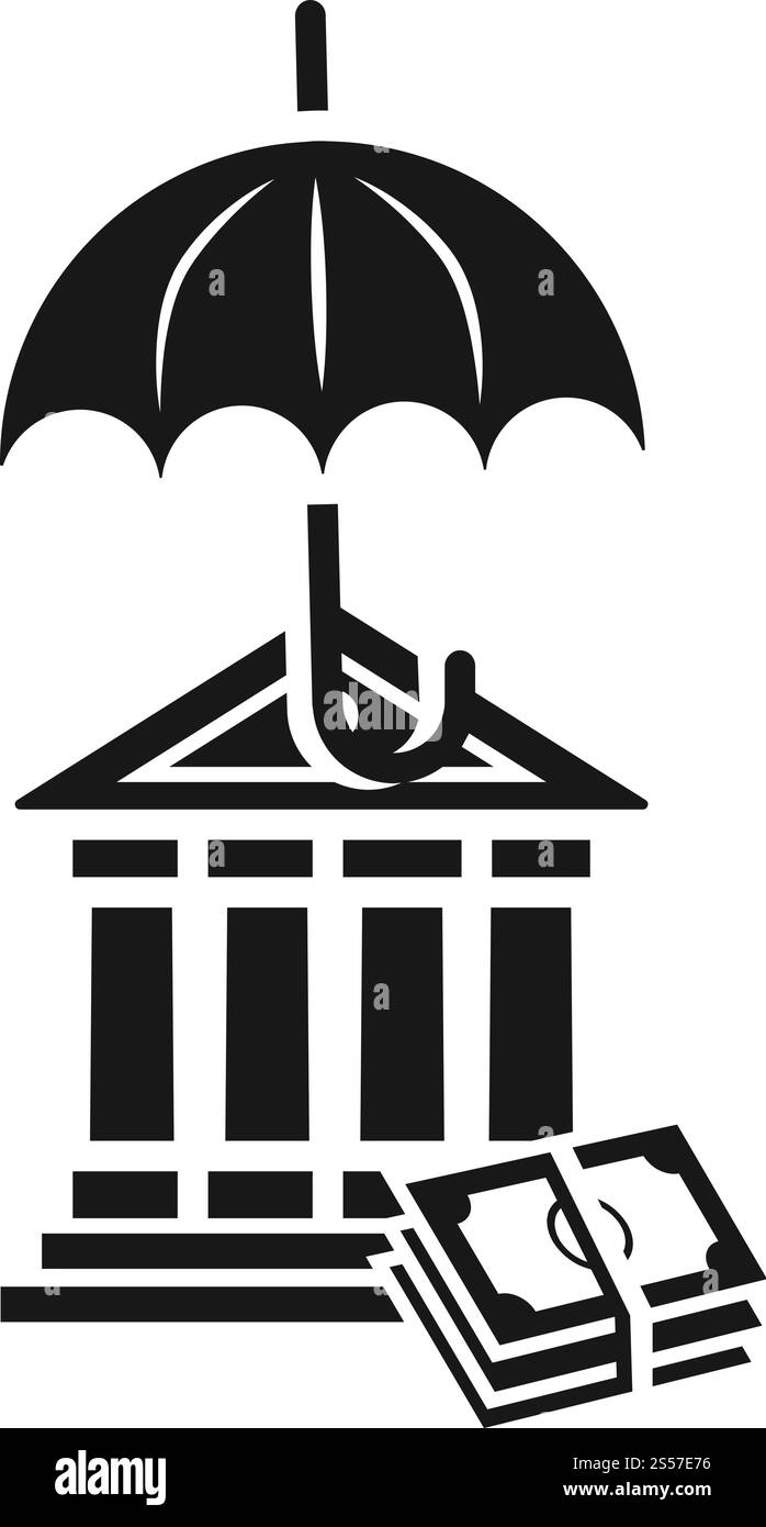 Symbol „Geldeinzahlung schützen“. Einfache Illustration des Vektorsymbols zum Schutz von Geldeinlagen für Webdesign isoliert auf weißem Hintergrund. Symbol zum Schutz von Geldeinlagen, einfach Stock Vektor