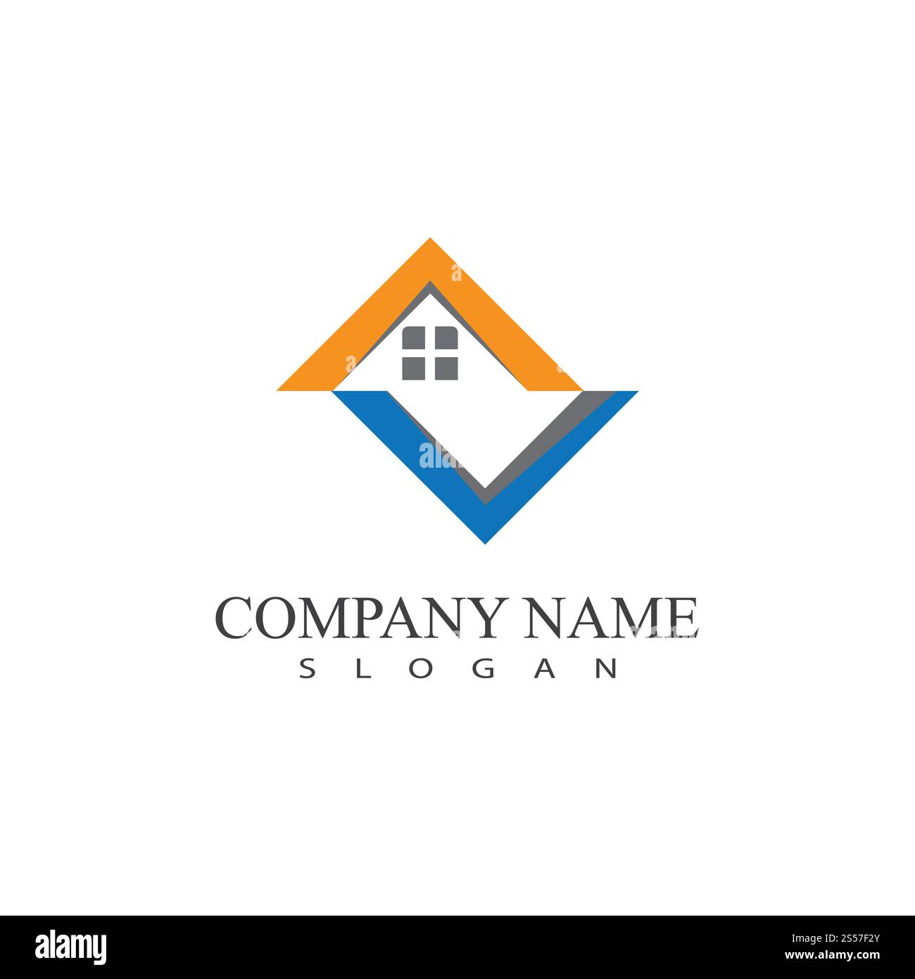 Immobilien, Immobilien und Bau Logo Design Stockfoto