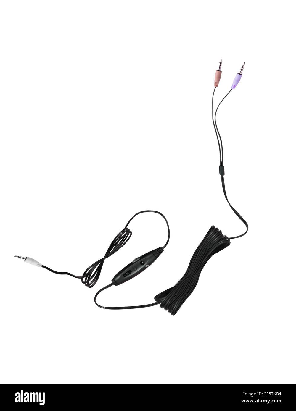 Kabel für Multimedia isoliert auf weißem Hintergrund. Kabel für Multimedia Stockfoto