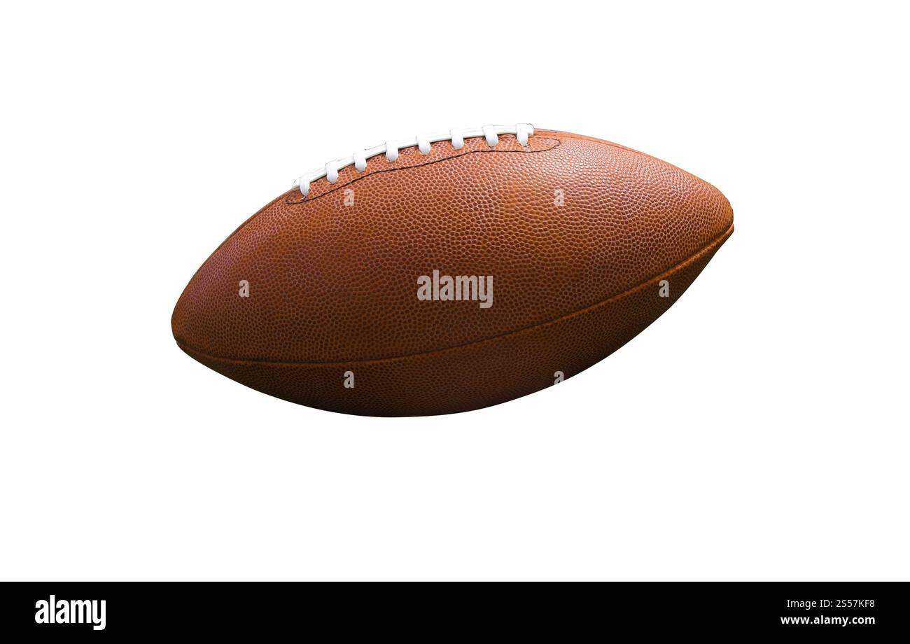 Rugbyball isoliert auf weiß. Rugbyball Stockfoto