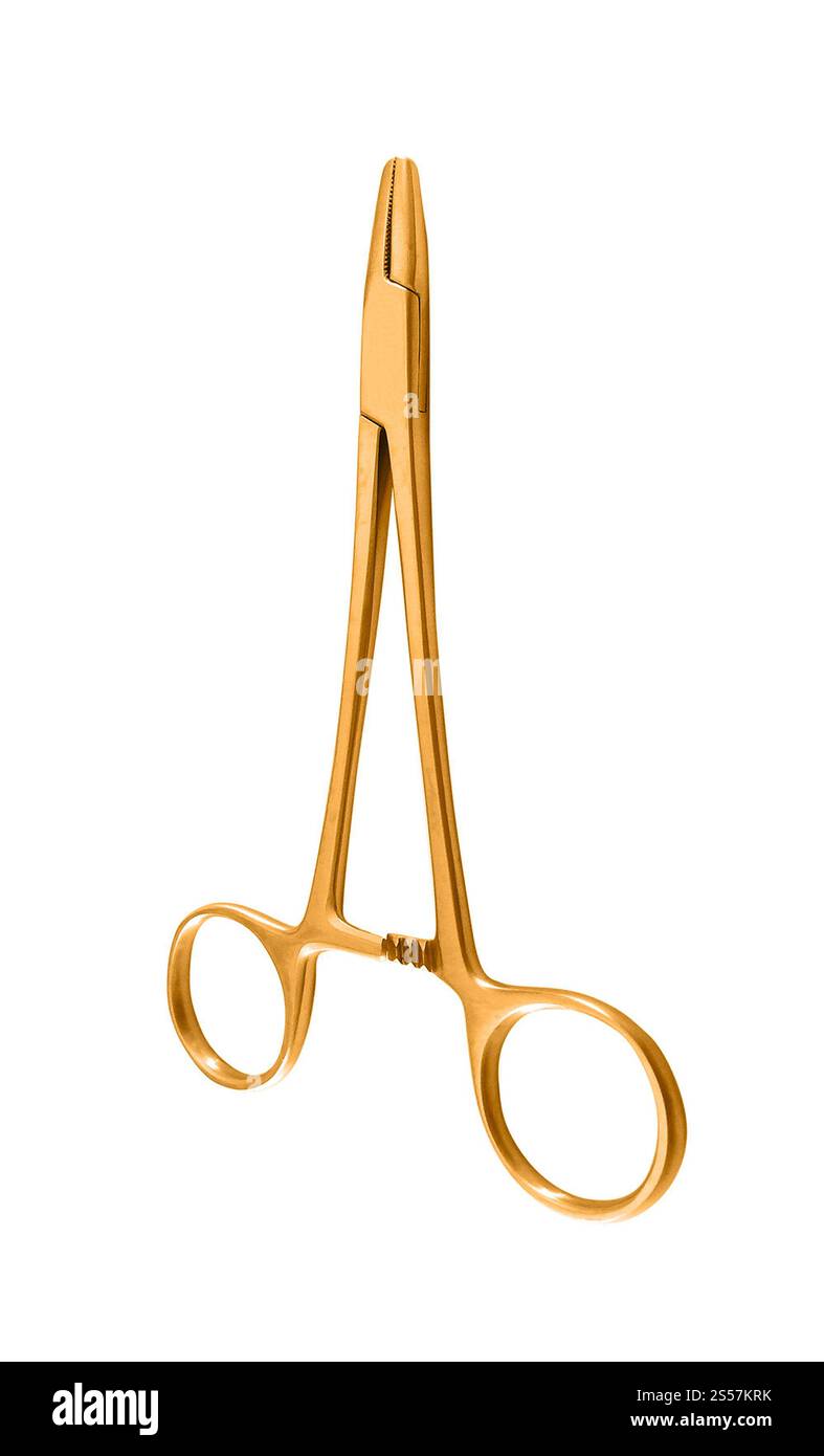 Chirurgisches Instrument isoliert auf weißem Hintergrund. Chirurgisches Instrument Stockfoto