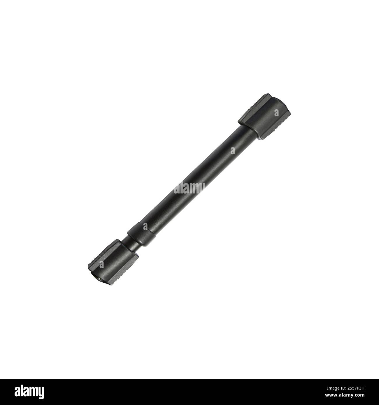 Fahrradpumpe auf weißem Hintergrund. Fahrradpumpe Stockfoto