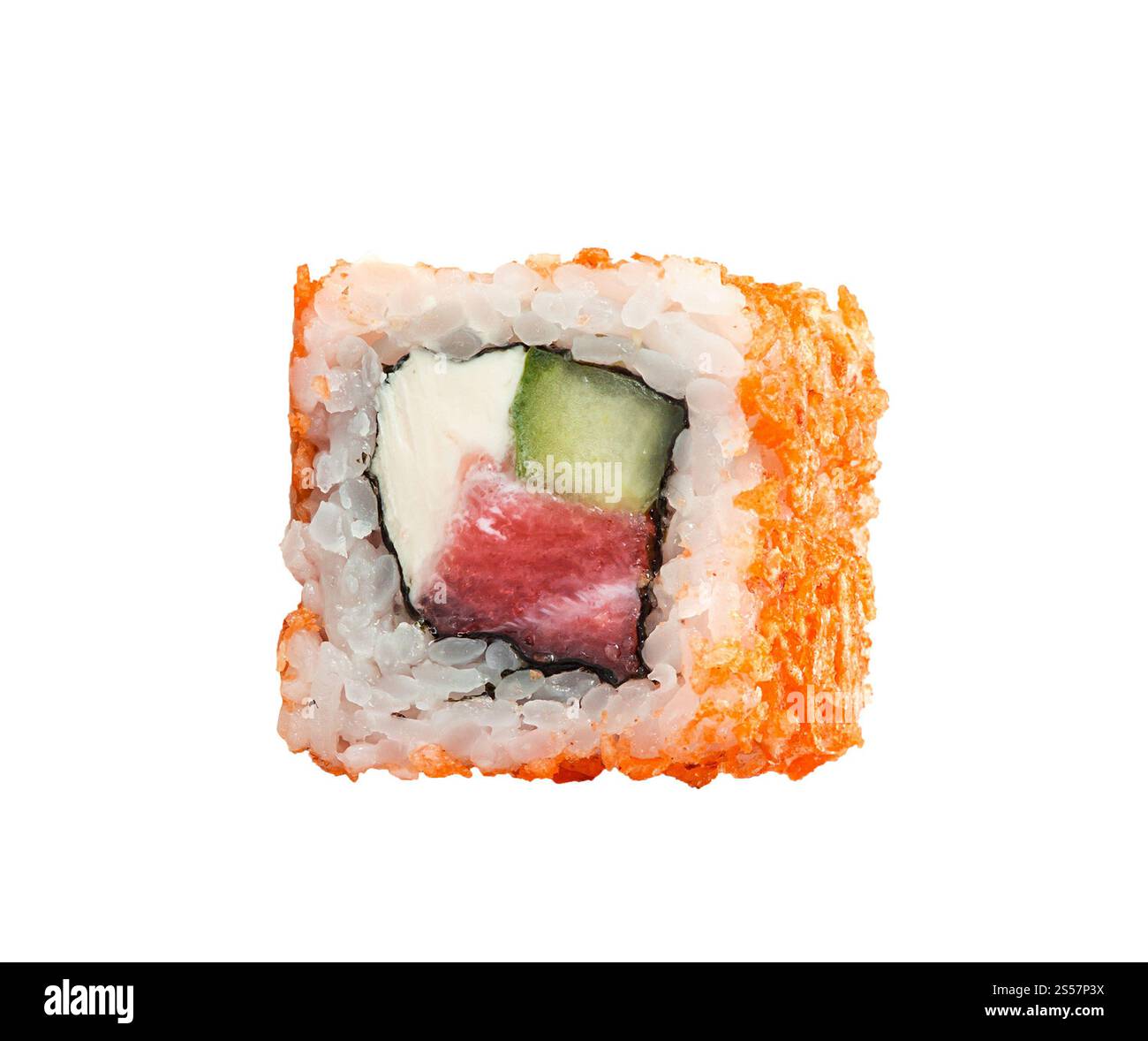 Sushi isoliert auf weißem Hintergrund. Sushi isoliert auf weiß Stockfoto