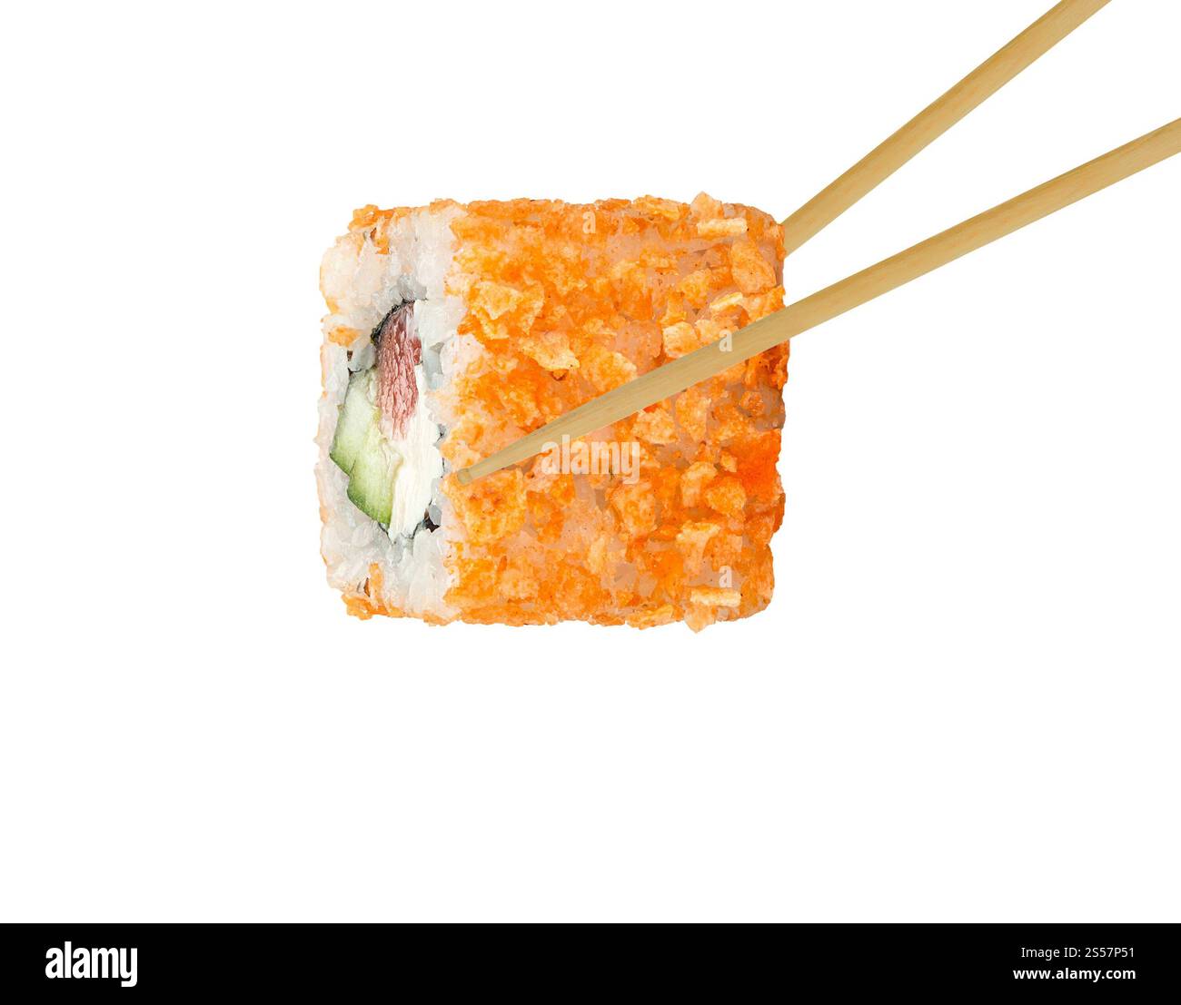Sushi isoliert auf weißem Hintergrund. Sushi auf weißem Hintergrund Stockfoto
