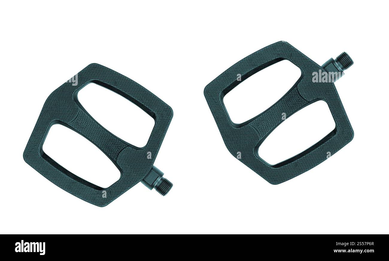 Fahrradpedal isoliert auf weißem Hintergrund. Fahrradpedal isoliert Stockfoto