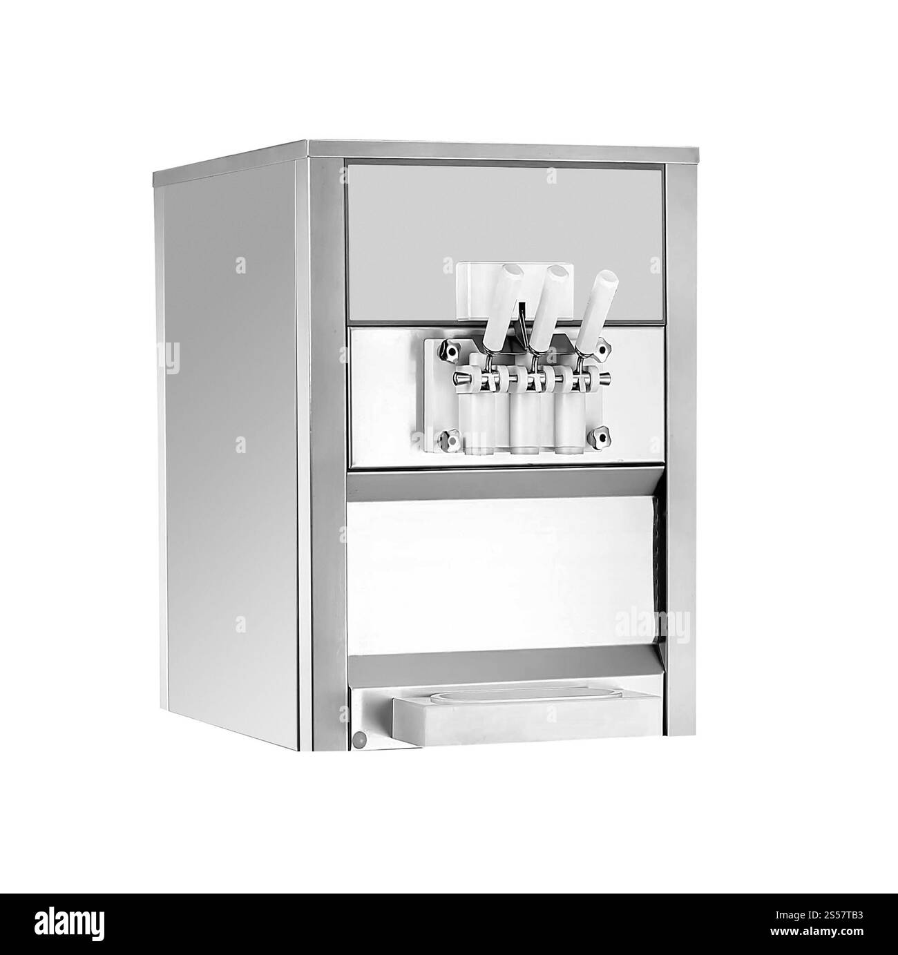 Eismaschine isoliert auf weißem Hintergrund. Eismaschine isoliert Stockfoto