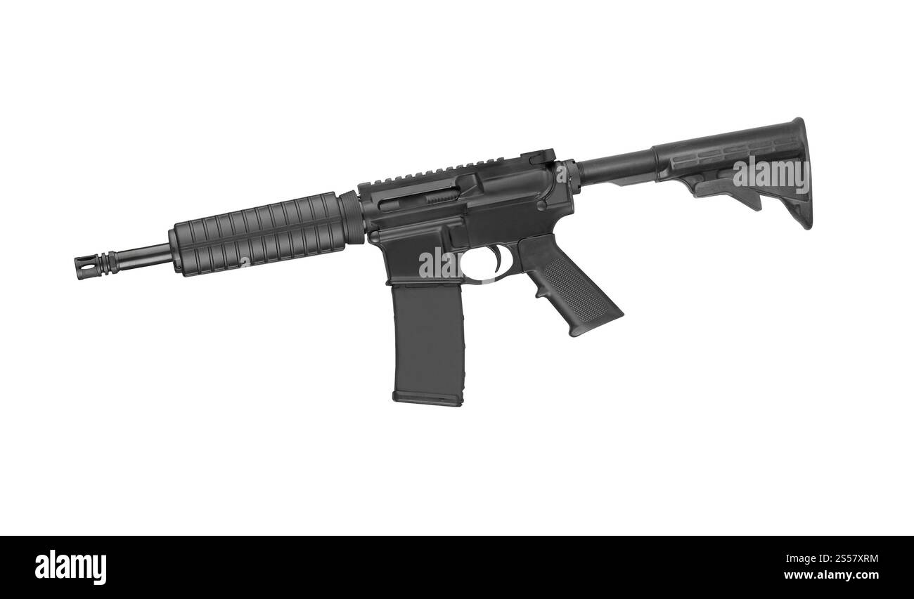 Special forces Gewehr M 4 auf weißem Hintergrund Stockfoto