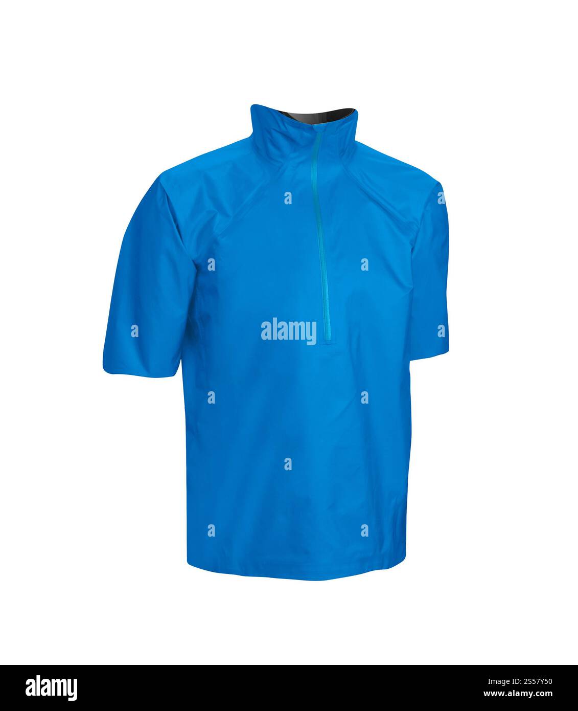 Blaue Jacke isoliert auf weiß Stockfoto