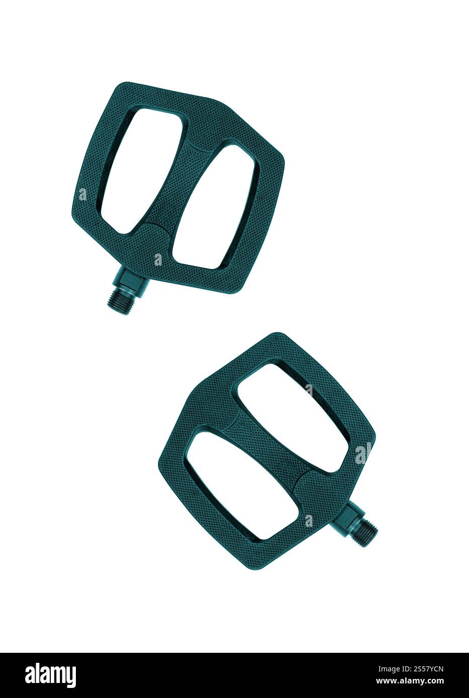 Fahrradpedal isoliert auf weißem Hintergrund Stockfoto
