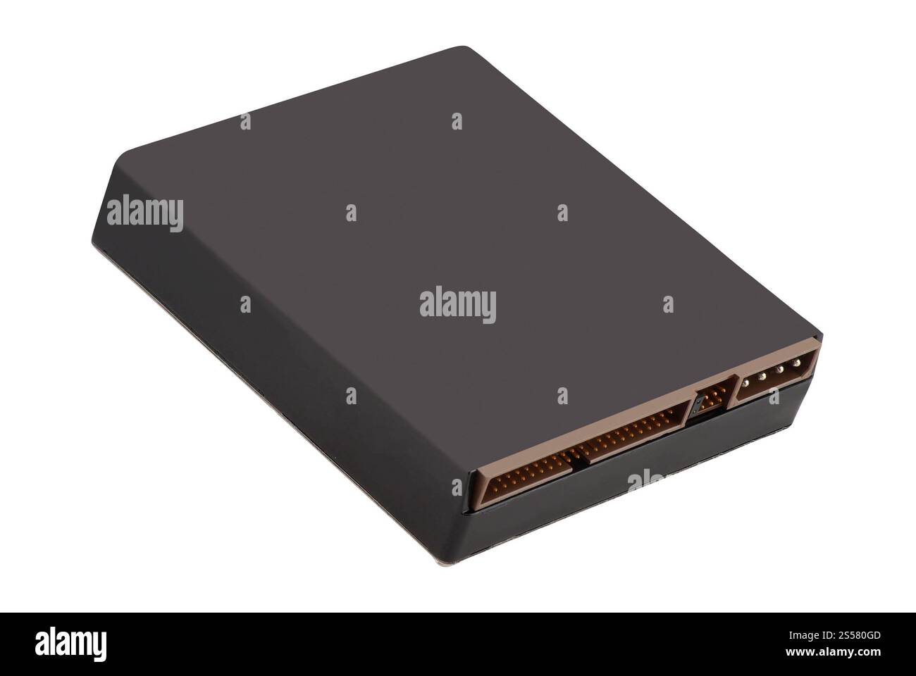 Festplattenlaufwerk (HDD), isoliert auf weißem Hintergrund. Festplatte (HDD), isoliert Stockfoto