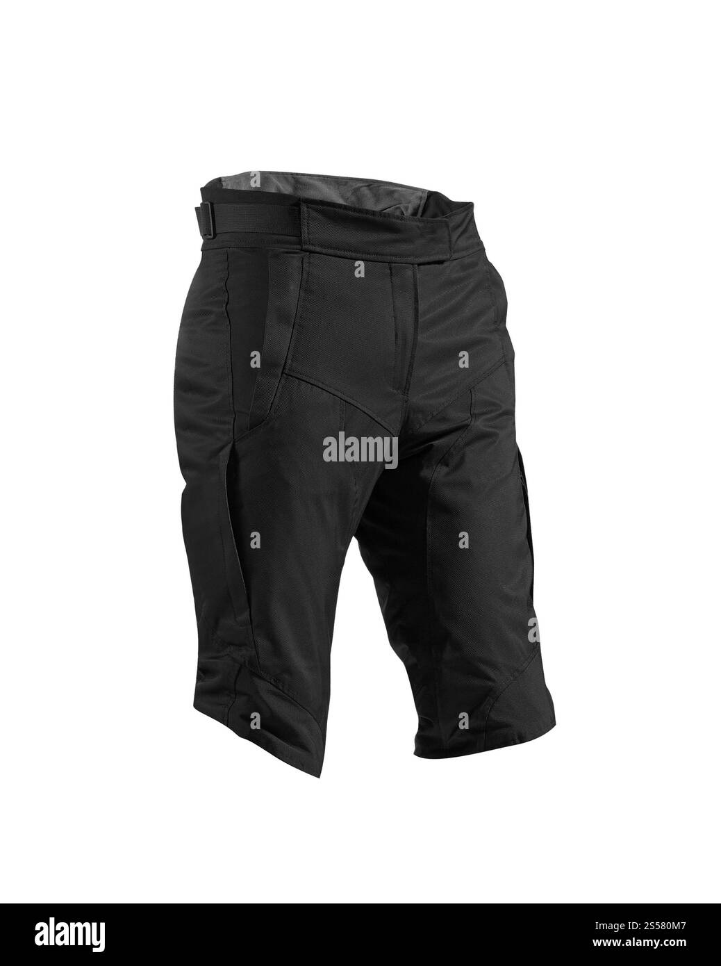 Schwarze Shorts isoliert auf weiß Stockfoto