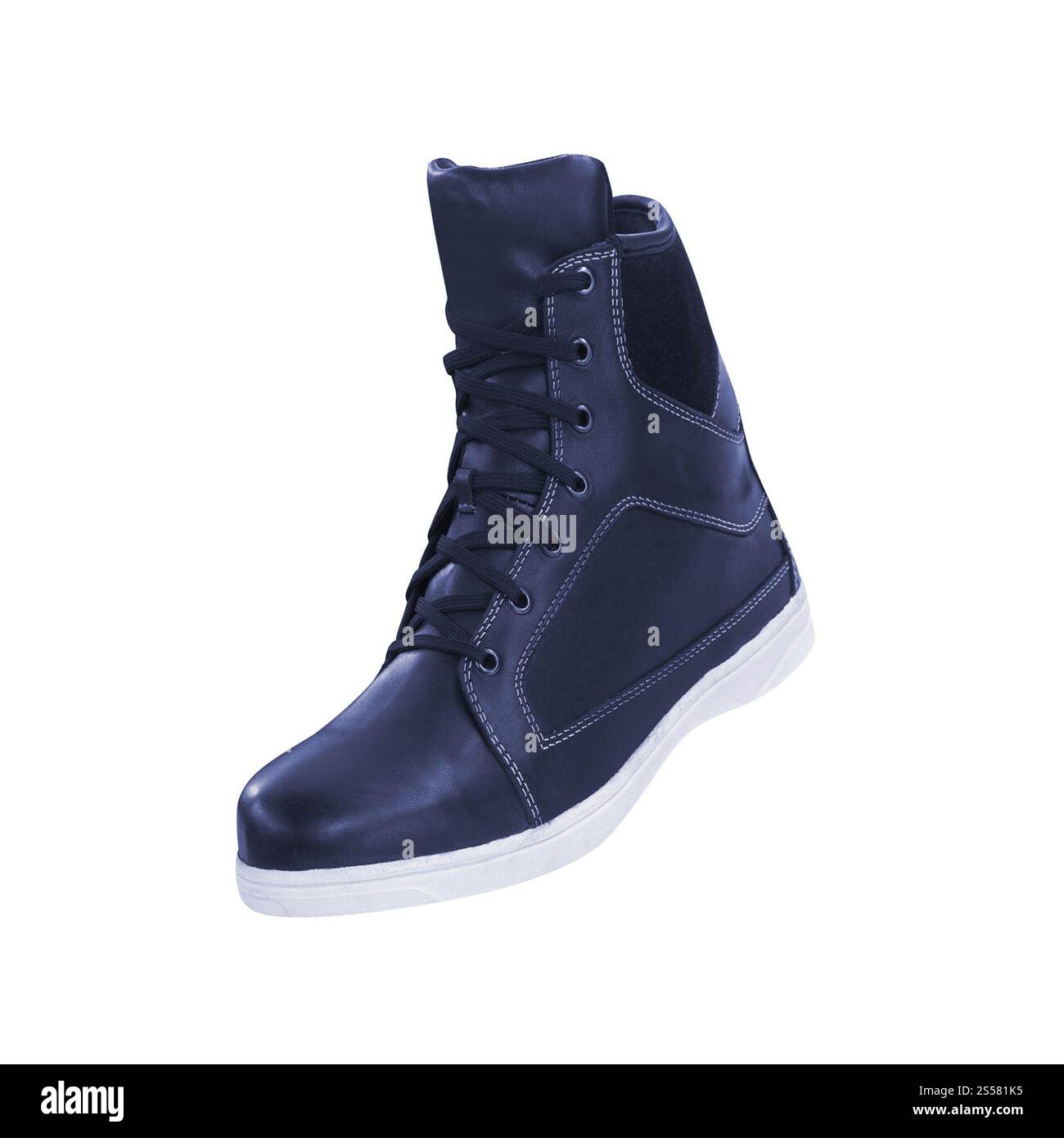 Blaue Sneakers auf weißem Hintergrund. Blaue Sneakers isoliert Stockfoto