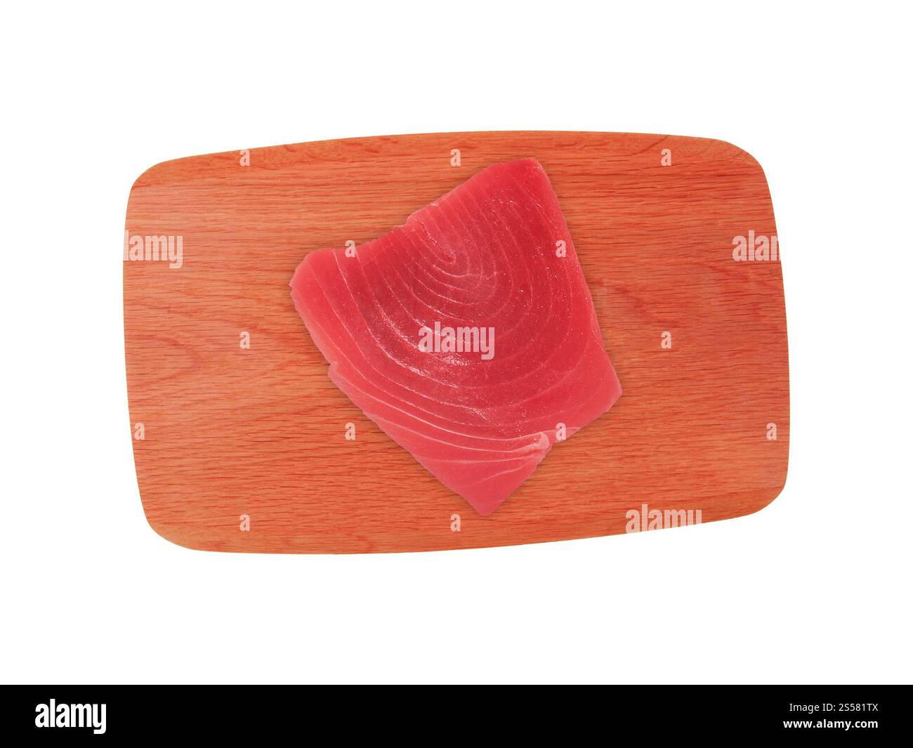 Lachsfilet isoliert auf weißem Hintergrund. Lachsfilet isoliert Stockfoto