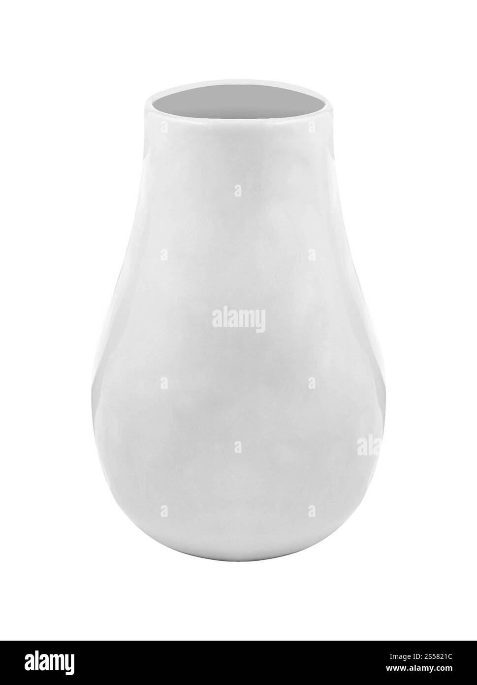 Weiße Vase isoliert auf weißem Hintergrund. Weiße Vase isoliert Stockfoto