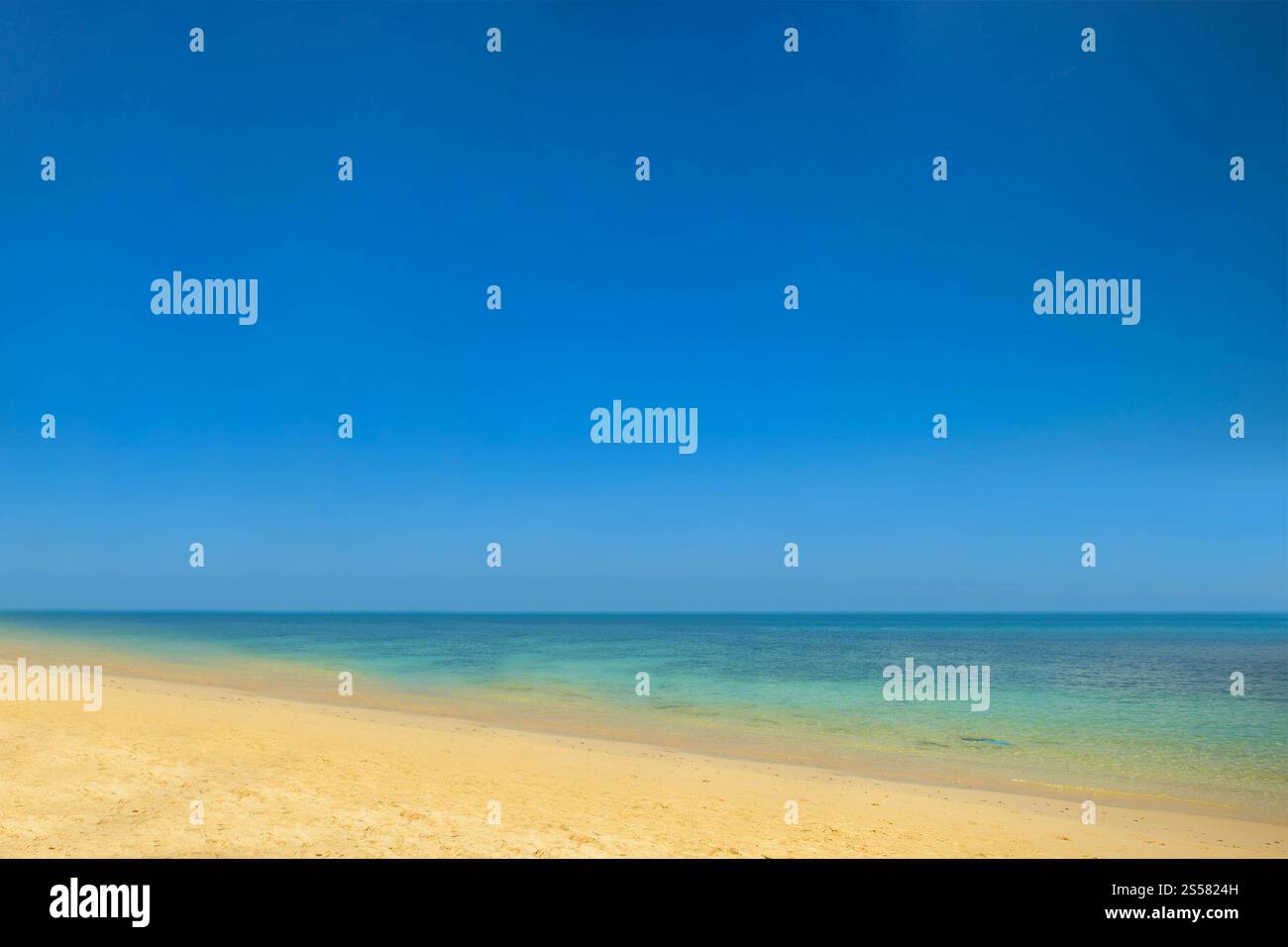 Wunderschöner Strand und tropisches Meer. Strand und tropisches Meer Stockfoto