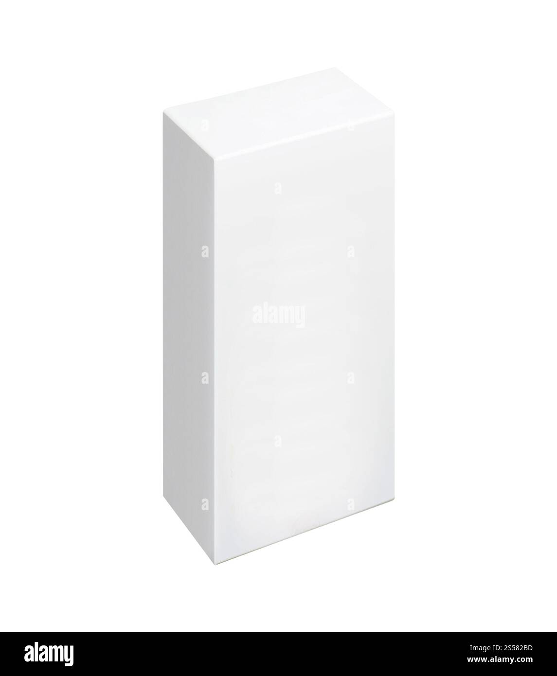 Leeres Feld auf weißem Hintergrund isoliert. Leere Box isoliert Stockfoto