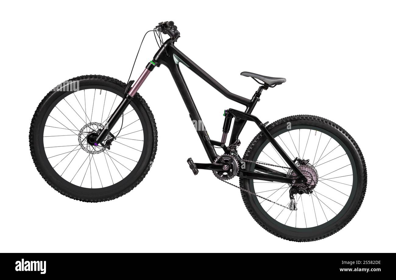 Fahrrad isoliert auf weißem Hintergrund. Motorrad isoliert auf weiß Stockfoto