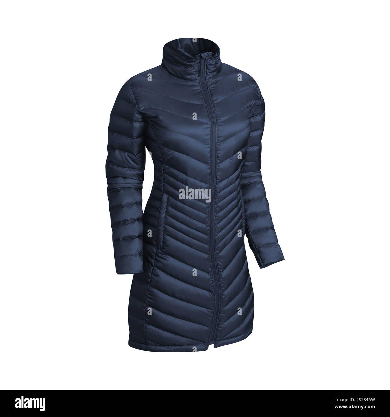 blaue Jacke isoliert auf weiss Stockfoto