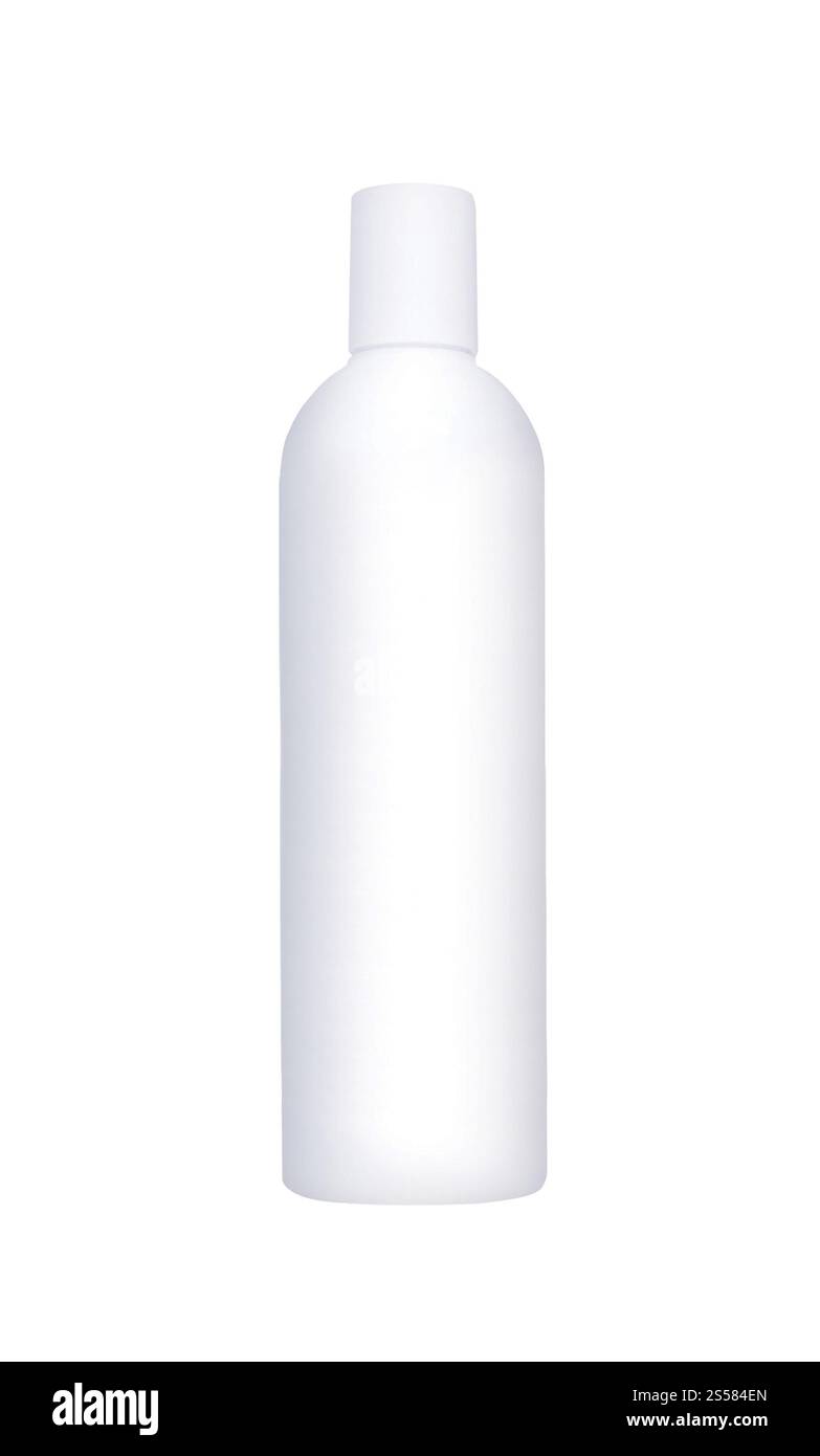 Shampoo, Gel Oder Lotion Weiße Plastikflasche Stockfoto